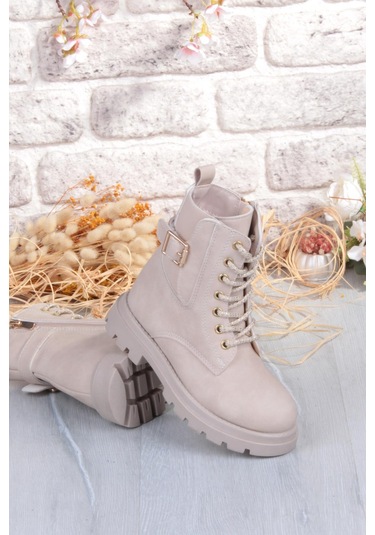 Fort Cool Aleda Anatomik Sıcak Astar Kaymaz Taban Kız Çocuk Bot Bej