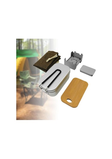 Ganzhoushop Yürüyüş Yemeği Tarzı Soba Soba Seti Pişirme Öğle Kutusu Katlanır Kamp Kamp Için Alkol A Ws Çok Renkli