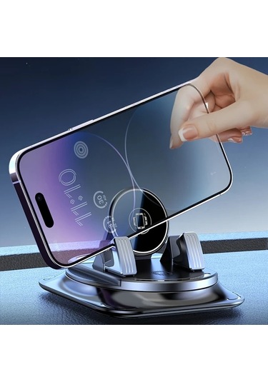 Xuweiwei Z01 Ayna Lcars 360 Derece Dönebilen Araba Telefon Tutucu Abs Malzeme Silikon Kaymaz Tutus Yatay Dikey Ekran Kullanimi Icin