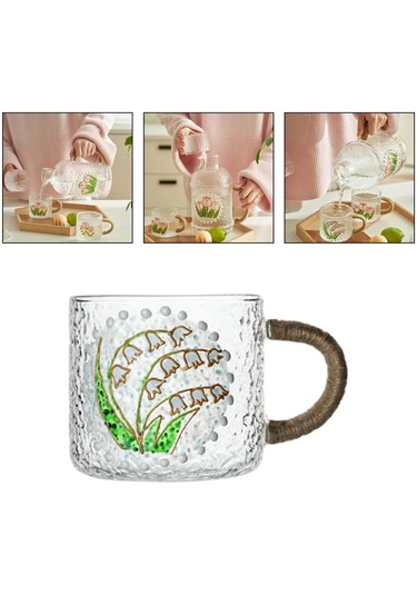 Suntek Cam Bardak Dekor Yaratıcı Hafif El Su-bardağı-gül Gül