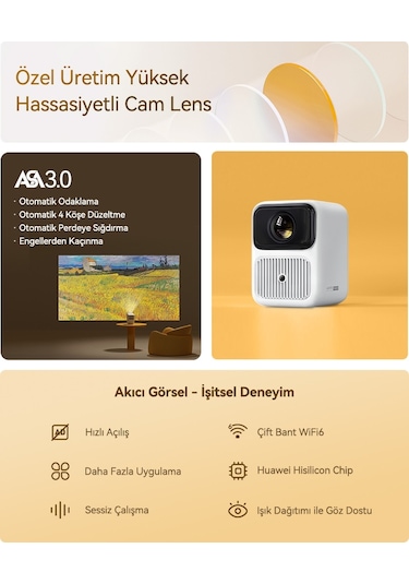 Wanbo Dali 1 Taşınabilir Bluetooth Hoparlör Modlu Projeksiyon Cihazı