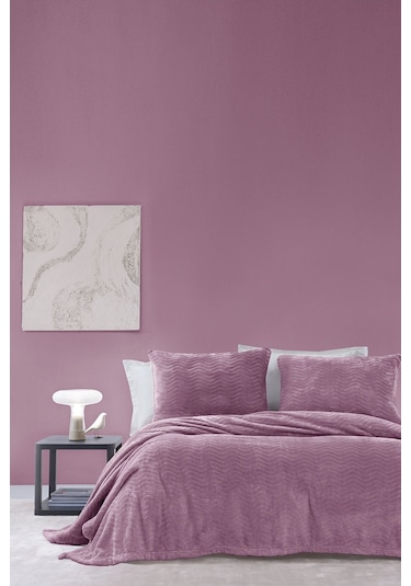 Yataş Dazel Çift Kişilik Battaniye Yatak Örtüsü Seti 240x225 CM - Mor
