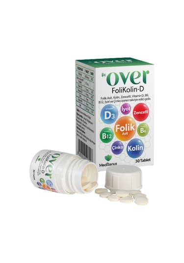 Dr. Over FoliKolin-D Gıda Takviyesi 2 x 30 Tablet