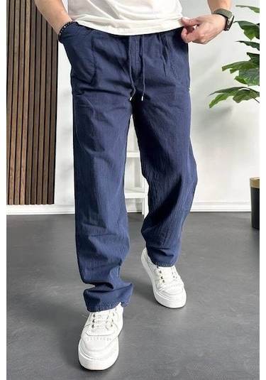Edwox Erkek Baggy Kalıp Pantolon Lacivert Edw130