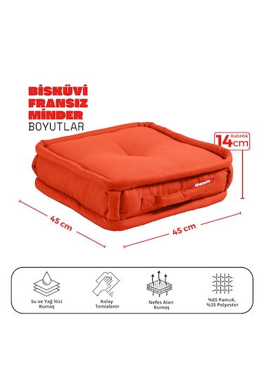 Xpermate Bisküvi Minder Petek Önü Fransız 45x45x14 Kremit