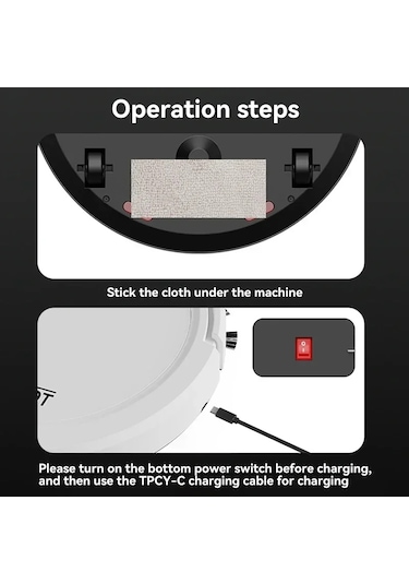 Otomatik Akıllı Süpürme Robotu Süpürücü Ev Aletleri Mutfak Ev Siyah