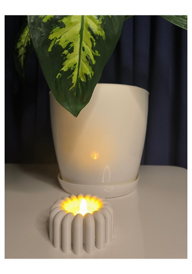 Modern Tealight Mumluk Beyaz