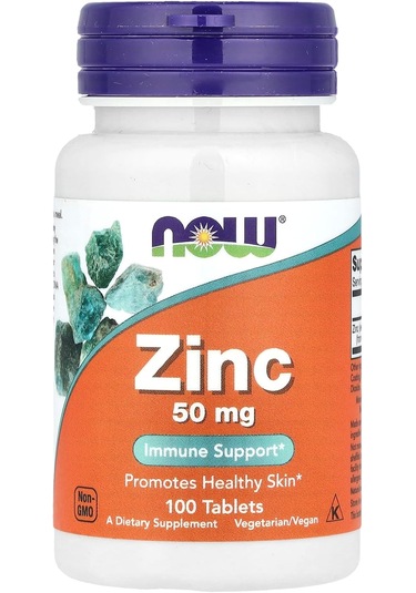 Now Foods Zinc Çinko Demir 50 Mg, 100 Tablet