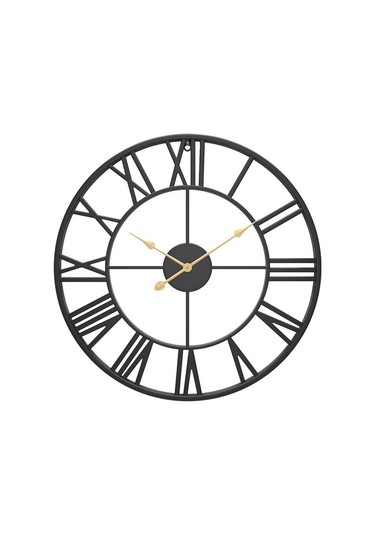 Goldenqian Duvar Saati, Ev Dekorasyonu Için Antik Roma Rakamlı Sessiz Duvar Saati Nı3ldf Siyah