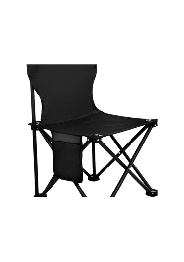 Dolıty Taşınabilir Kamp Sandalyesi Balıkçılık Sandalye Siyah Büyük Siyah