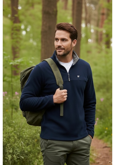 Buratti Slim Fit Anti-Pilling Tüylenme Yapmayan Bato Yaka Kışlık Şardonlu Erkek Polar 5906001 Lacivert Buratti Slim Fit Anti-Pilling Tüylenme Yapmayan Bato Yaka Kışlık Şardonlu Erkek Polar 5906001 Lacivert