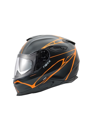 Nexx Y.100 B-Side Kapalı Kask Mat Siyah Turuncu