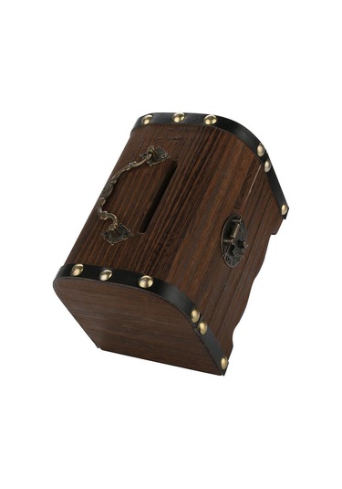 Yaratıcı El Yapımı Ahşap Kumbara Para Kutusu Tasarrufu Kilitli Ahşap Oyma