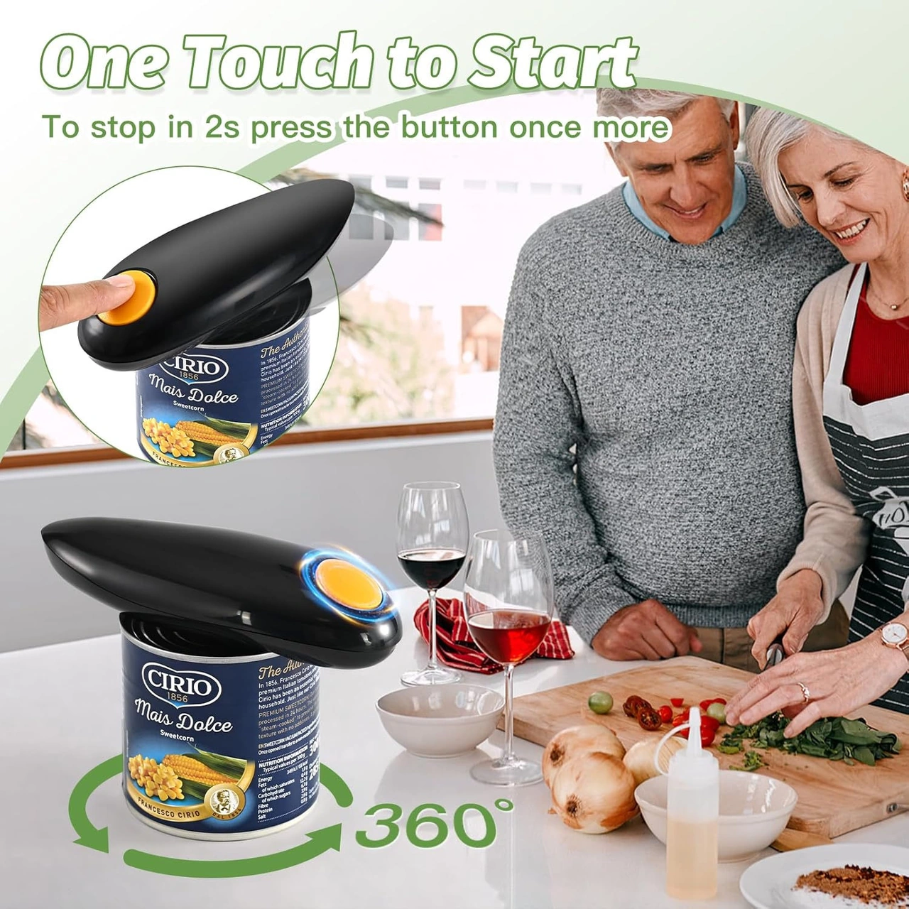 Mufunye Otomatik Kutu Açıcı Ve Sekizli Kutu Açıcı Seti - Pil Dahil Değil Aa Pil Gereklidir Siyah