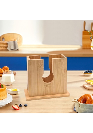 Suntek Ekmek Dilimleyici Bambu Kesici Pürüzsüz Tost Kekler Için Ahşap Rengi Diğer