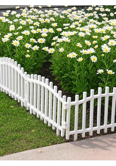 Büyük Boy Çift Yönlü Beyaz Yüksek Plastik Bahçe Çit