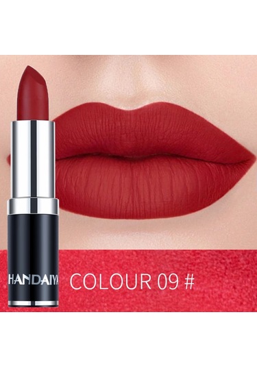 12 Renk Kırmızı Kadife Ruj Su Geçirmez Mat Ruj Makyaj Mor Mat Dudak Parlatıcısı 06 3.5g Pembe