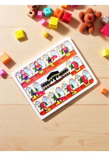 Eğitici Eğlenceli Renkli Abdest Ve Namaz Puzzle Kız Çocuklar Için Ikili Oyuncak Seti
