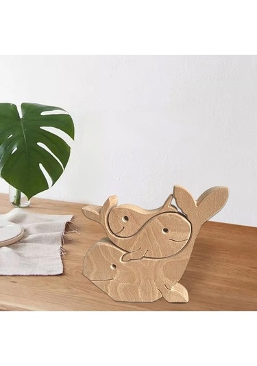 Pazly Suntek Hediyesi Hayvan Günü Dekoru Balinalar Anneler Ahşap Ey