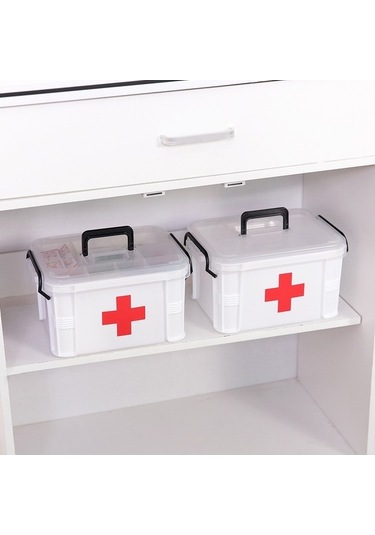 Wondernest Aile Çok Katmanlı Acil Tıp Saklama Kutusu, Plastik Ev Kutusu, Boyut: L Beyaz