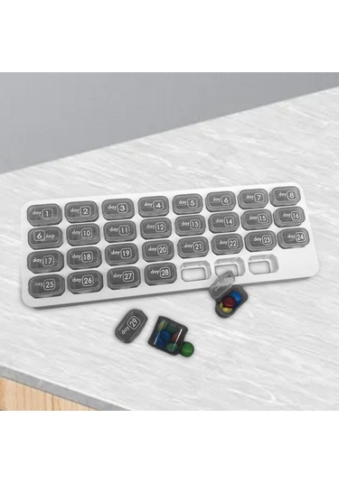 Suntek Magideal  Hap Kutusu İlaç Düzenleyici Dispenser Konteyner Gri