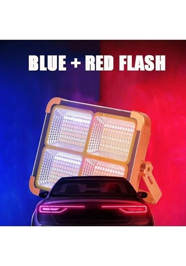 Taşınabilir Çalışma Ve Kamp Işığı, Güneş Enerjili, 100 W Profesyonel Kamp Çadır Feneri Pd-6060 Çok Renkli