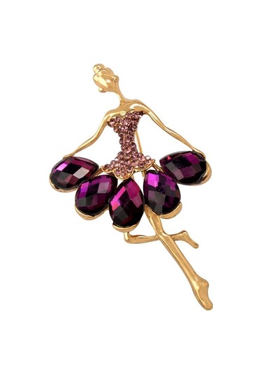 Suntek Charm Güzel Kristal Noel Bale Kız Broş Pin Giyim