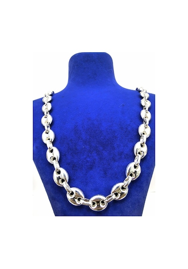 Omar Silver Unisex Gemici Arpa 11Mm Gümüş Kolye Zincir