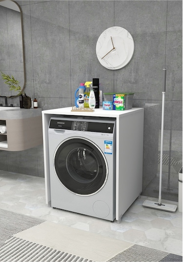 Çamaşır Makinesi Dolabı 89X65 Cm Beyaz - Beyaz Çok Renkli