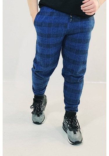 Wingetstar Ekose Manşetli Erkek Eşofman Altı Saks Mavisi