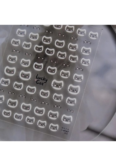 1 Adet 5d Mısır Kedi Nail Art Kawaii Çıkartmalar Bronzlaşmaya Karikatür Kedi Tasarım Kendinden Yapışkanlı Manikür Çıkartmaları Dekorasyon Aksesuarları Dıy Siyah & Mavi