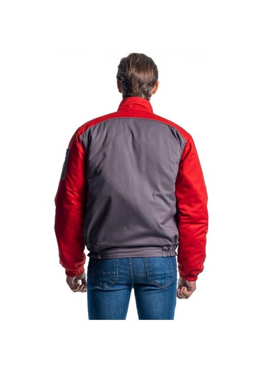 Şensel, Kapitoneli Mont, Gri-Kırmızı -91E2286- Iş Montu