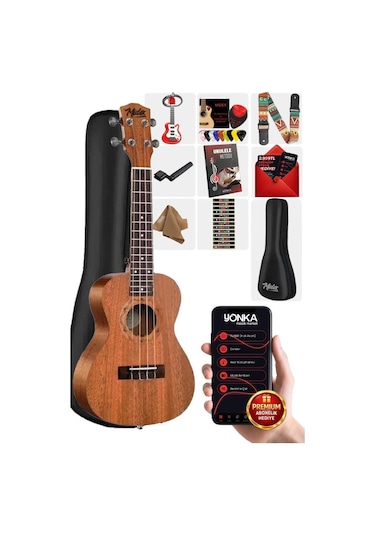 Midex SP-21MC Set Maun Soprano Ukulele (Softcase Tuner Capo Metod Nota Sticker Askı Pena)