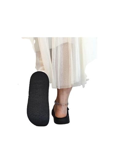 Pierre Cardin 7410 Siyah Çift Tokalı Yumuşak Taban Rahat Terlik Siyah