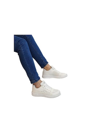 Jump 24937-24938 Beyaz Fuspetli Çok Hafif Rahat Spor Ayakkabı Beyaz