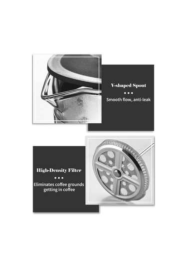 Teltree "4 Dakikada Mükemmel Kahve - 1000ml Borusilikat Cam Fransız Pres Kahve Makinesi" Renkli