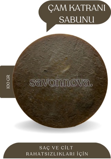 Doğal Çam Katranı Sabunu, Cilt Sorunları İçin Katkısız Sabun 100gr