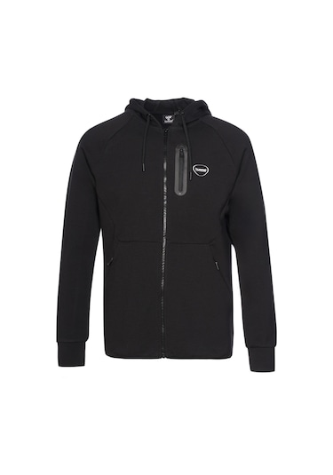 Hummel Nova Zıp Hoodıe Erkek Fermuarlı Ceket Siyah Siyah