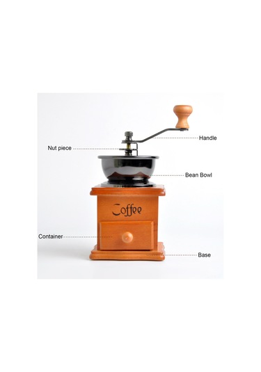 Yunboo Ev İçin Ahşap Ve Paslanmaz Çelik El Fırçalı Kahve Bean Değiştirici - Küçük Boy El İle Kahve Öğütü Makinesi Diğer