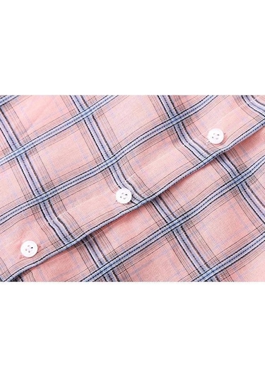 Pembe Güneş Koruyucu Gömlekler Kadın Kapşonlu Ekose Uzun Kollu Bol Üstler İnce Paltolar Hırkalar Pembe Pembe Güneş Koruyucu Gömlekler Kadın Kapşonlu Ekose Uzun Kollu Bol Üstler İnce Paltolar Hırkalar Pembe