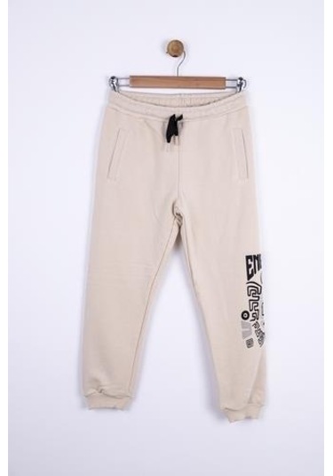 Erkek Çocuk Beli Paçası Lastikli Energy Pantolon-13023-bej