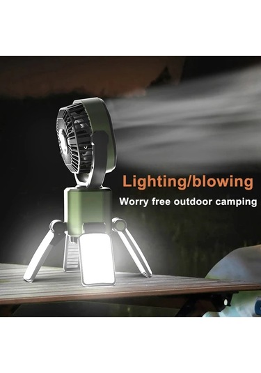 Motion003 Yeni Yazlık Sarı Çok Fonksiyonlu Fan Güçlü Sessiz Hızlı Soğutma 6000mah Pil Kamp Ofis Ev