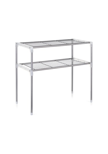 Xiyyadms Pratik İki Katlı Çelik Boru Mutfak Ve Banyo Depolama Rafı, Dayanıklı Ve Şık Tasarım Diğer