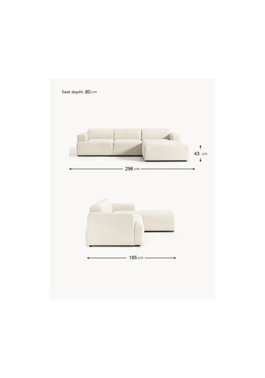 Massimo 3 Modül Sağ Köşe Koltuk Takımı Kırık Beyaz Keten Kumaş Sağ Kırık Beyaz