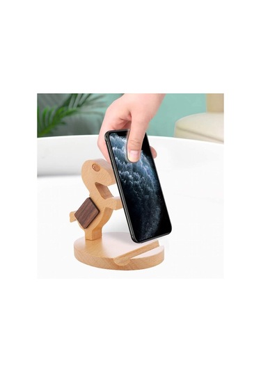 Ahşap Cep Telefonu Tutucu Şarj Standı