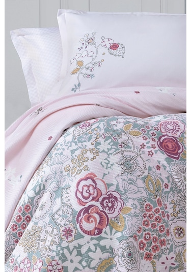 Yataş Torres Tek Kişilik %100 Pamuk Pike Takımı - Açık Pembe