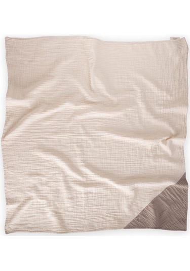 Cigit Üçgen Köşeli Dört Kat Battaniye 85x90 Cm Vizon Krem