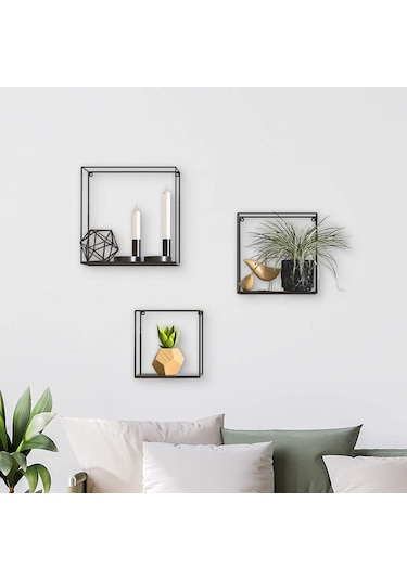 Wessdizayn Metal Duvar Rafı Iskandinav Küp Model 3 ‘Lü Set Wd-231