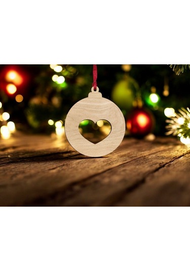 10 Parça Ahşap Yılbaşı Ağacı Süs Seti-3 Ortalama 6-8 Cm Noel Ağacı Süsü