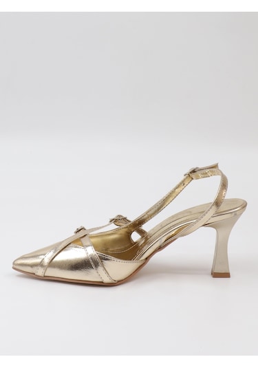 Nesilshoes Nesil Shoes Uraz 500 Altın Çift Toka Kadın Sandalet